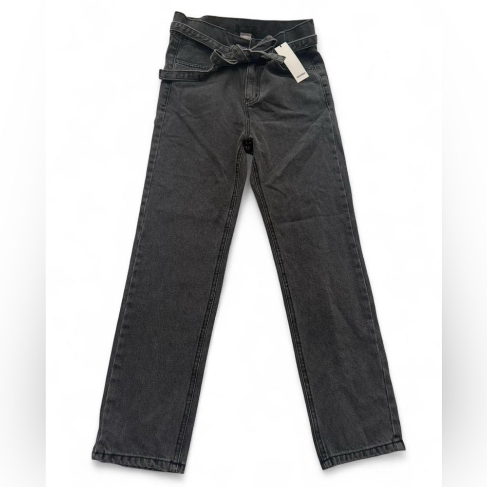 NWT Storets Joselyn Paperbag Belt Jeans Charcoal | Size S/M | High Waist Cotton